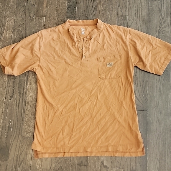 WALLS burnt orange pocket button tee - sz M - Picture 1 of 4